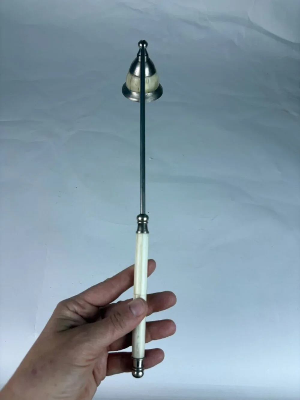 Vintage Mother of Pearl & Silver Tone Candle Snuffer